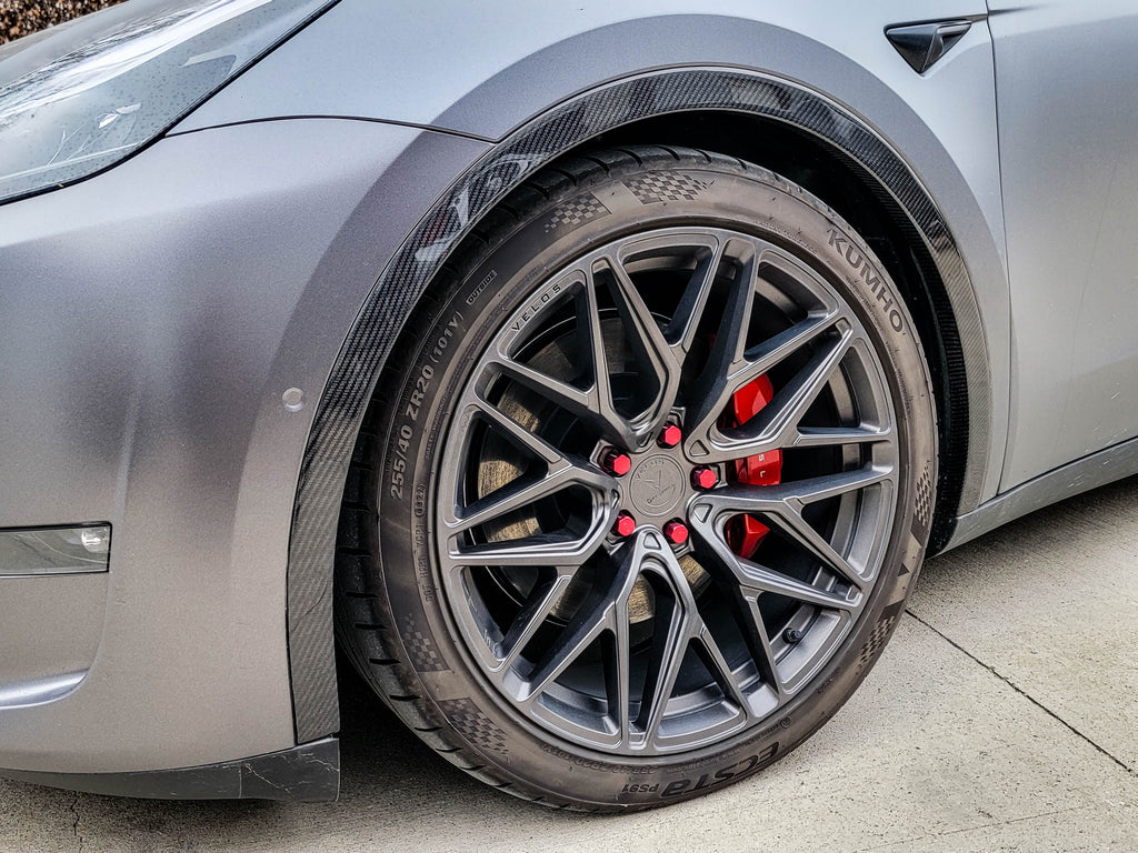 Tesla Model Y Carbon Fiber LG541 Front Arch Moldings - EXCLUSIVE