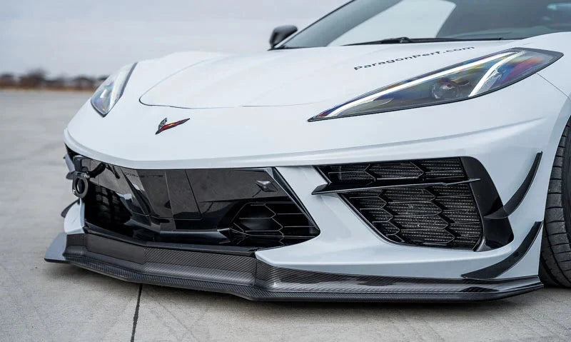 Verus Engineering Carbon Polyweave Front Splitter Kit with Carbon Fiber Air Dam - C8 Corvette