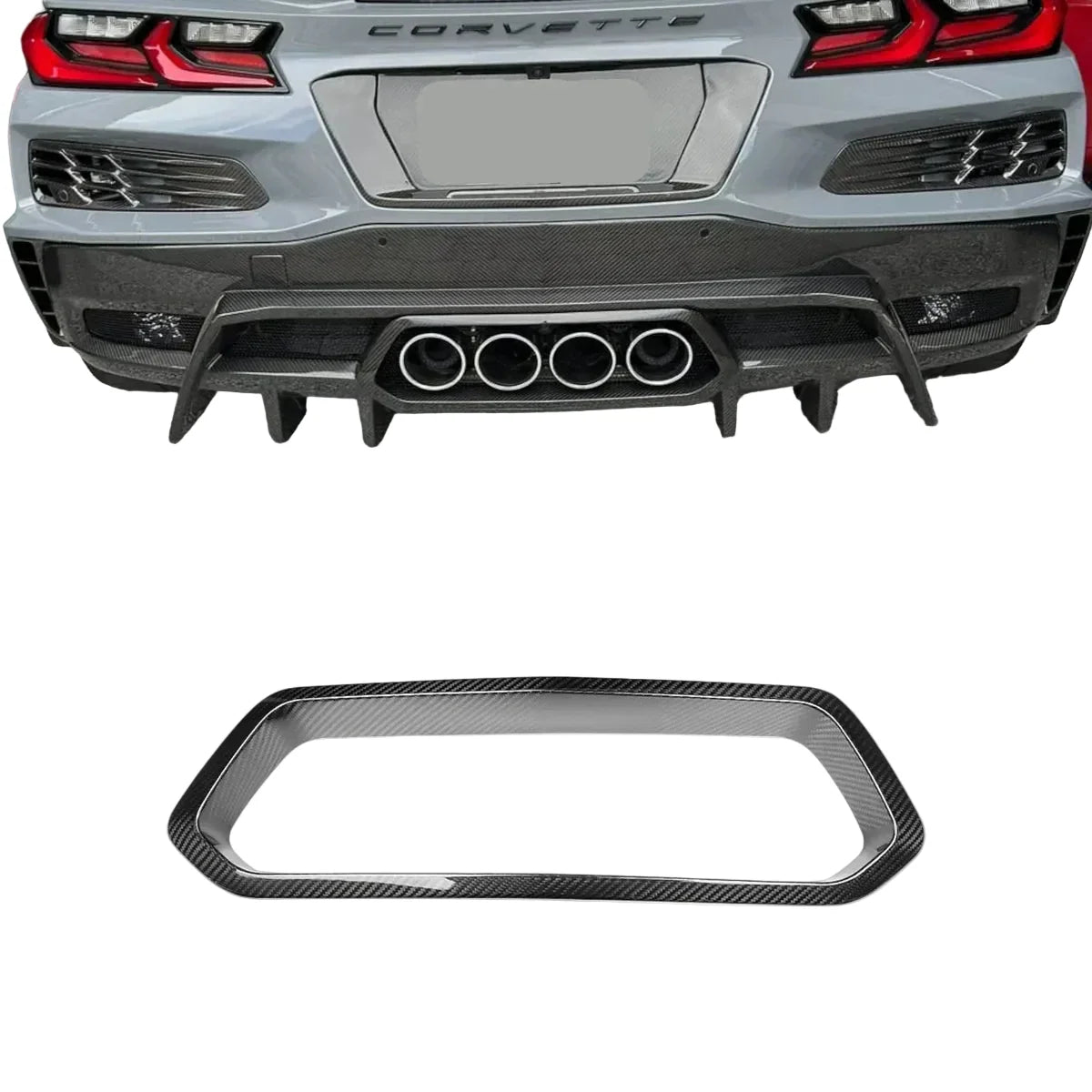 C8 Corvette Z06 / E-Ray / ZR1 Carbon Fiber Exhaust Surround Trim Cover (2023+)